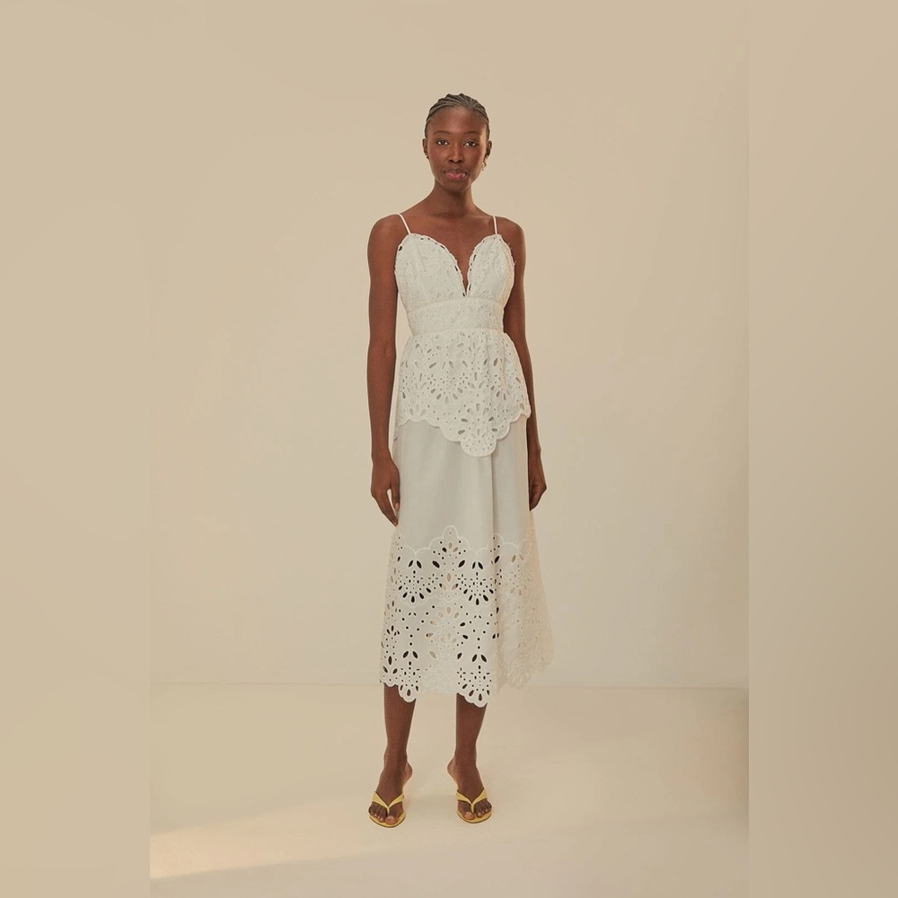 NWT Farm Rio White Laise Sleeveless Maxi Dress XS